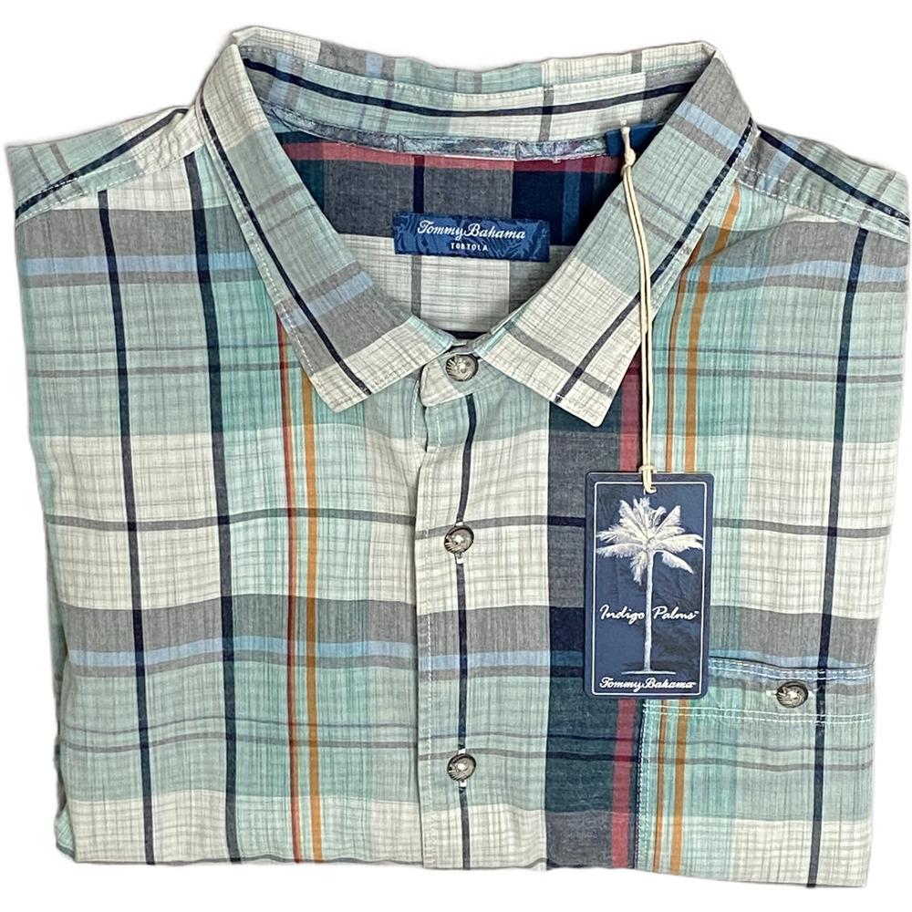 Tommy Bahama Shirt Men's 2XLB Big & Tall Long Slv Tortola Sunwash Ck NWT w/Flaw
